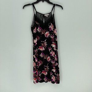 SESOIRE Floral Print Lace Chemise Nightgown